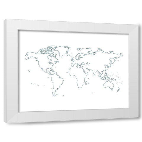Map 1 White Modern Wood Framed Art Print by Phillip, Jamie