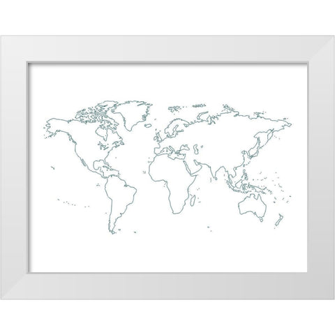 Map 1 White Modern Wood Framed Art Print by Phillip, Jamie