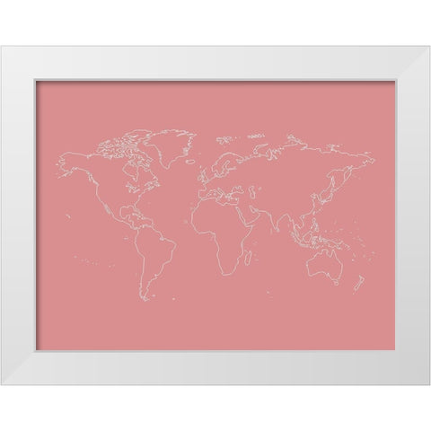 Map 2 White Modern Wood Framed Art Print by Phillip, Jamie