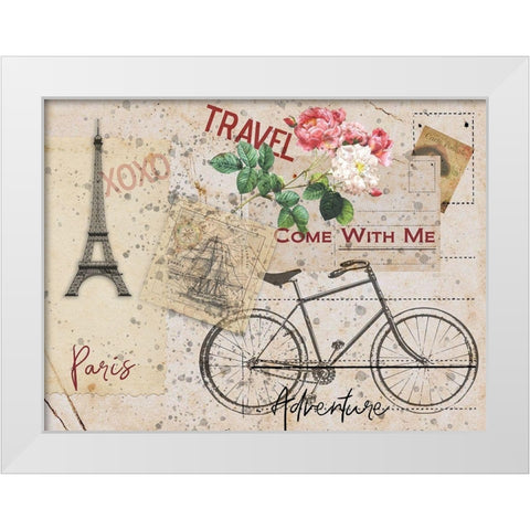 It Was In Paris White Modern Wood Framed Art Print by Phillip, Jamie