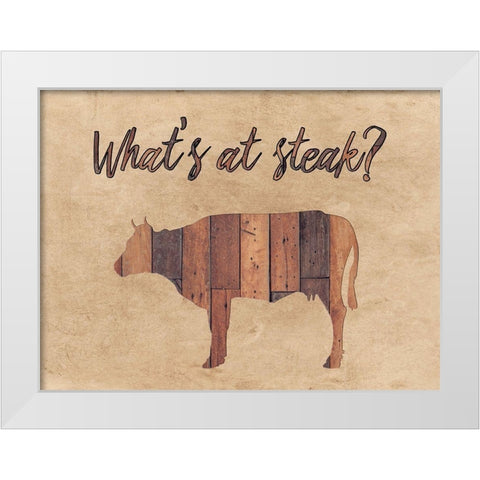 Steak White Modern Wood Framed Art Print by Phillip, Jamie