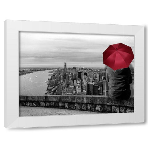 Brave New York Woman White Modern Wood Framed Art Print by Phillip, Jamie