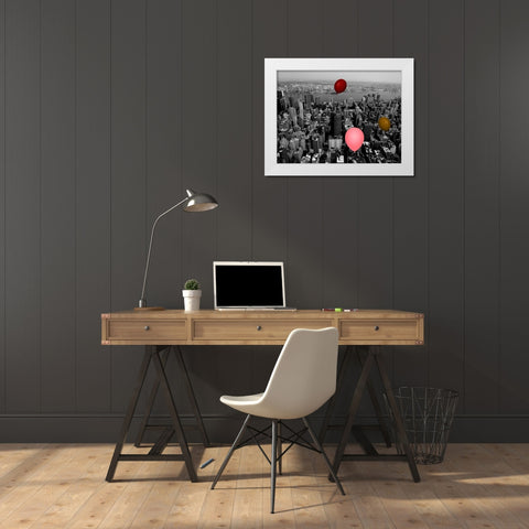 A Day In New York White Modern Wood Framed Art Print by Phillip, Jamie
