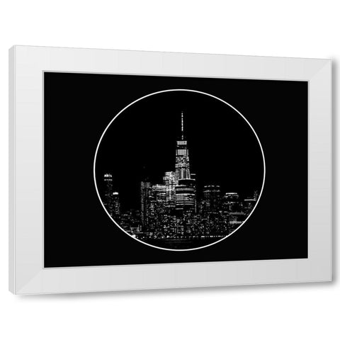 Dark New York White Modern Wood Framed Art Print by Phillip, Jamie