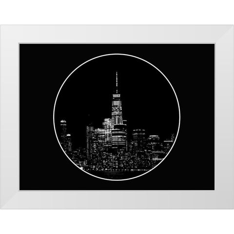 Dark New York White Modern Wood Framed Art Print by Phillip, Jamie