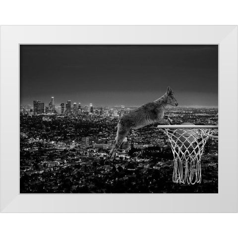 The Goat White Modern Wood Framed Art Print by Phillip, Jamie