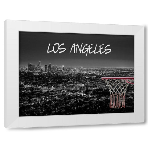 Los Angeles White Modern Wood Framed Art Print by Phillip, Jamie