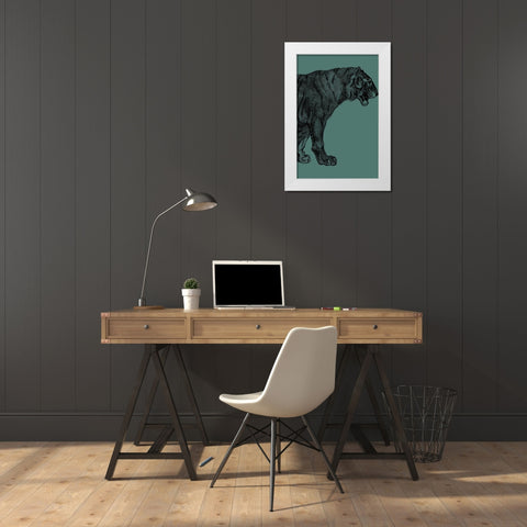 Big Cat 2 White Modern Wood Framed Art Print by Phillip, Jamie