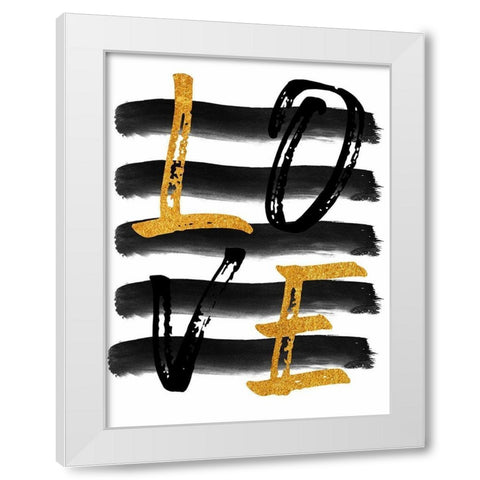 Golden Kinda Love 1 White Modern Wood Framed Art Print by Phillip, Jamie