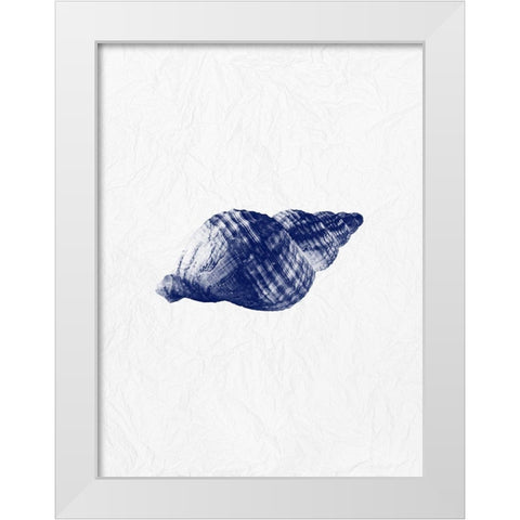 Indigo Shell 2 White Modern Wood Framed Art Print by Phillip, Jamie