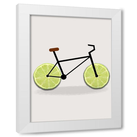 Lime Bike White Modern Wood Framed Art Print by Phillip, Jamie