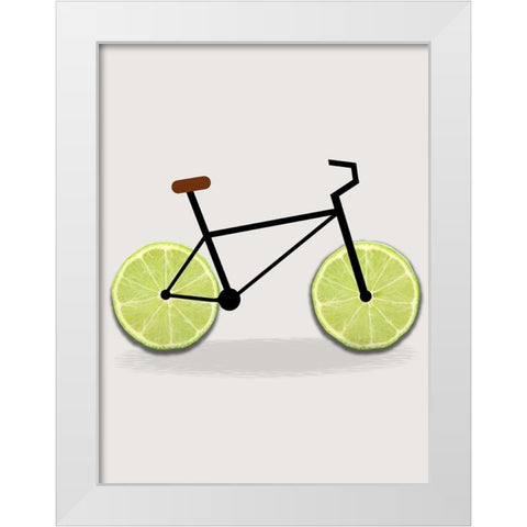 Lime Bike White Modern Wood Framed Art Print by Phillip, Jamie