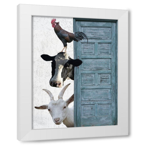 Happy Farm 1 White Modern Wood Framed Art Print by Phillip, Jamie