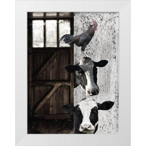 Happy Farm  White Modern Wood Framed Art Print by Phillip, Jamie