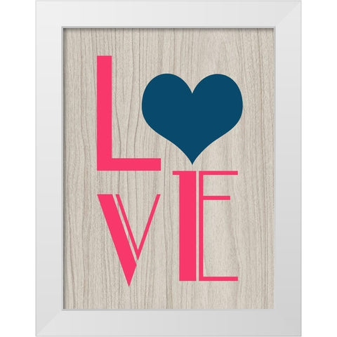 Love White Modern Wood Framed Art Print by Phillip, Jamie