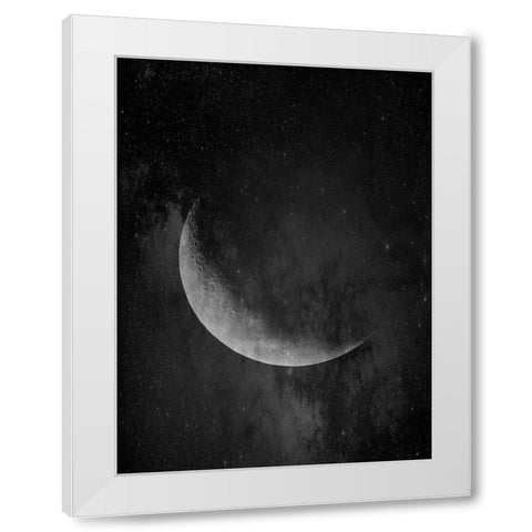 Moon White Modern Wood Framed Art Print by Phillip, Jamie