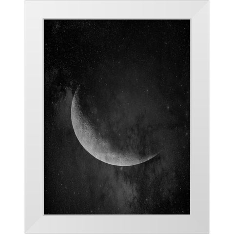 Moon White Modern Wood Framed Art Print by Phillip, Jamie