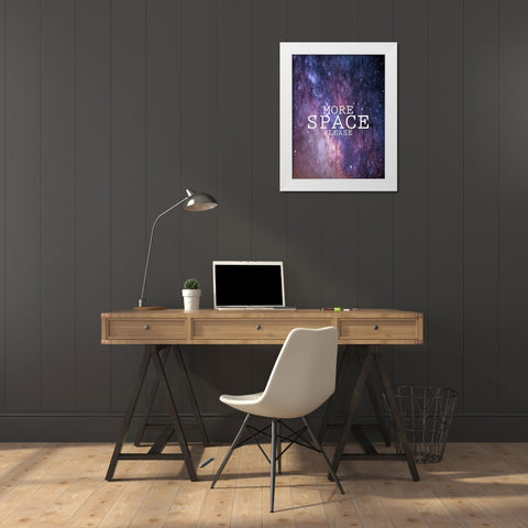 More Space Please White Modern Wood Framed Art Print by Phillip, Jamie