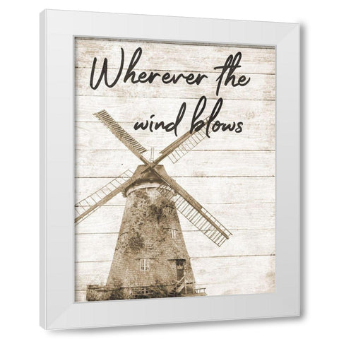 Wind Farm White Modern Wood Framed Art Print by Phillip, Jamie