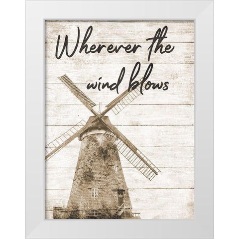 Wind Farm White Modern Wood Framed Art Print by Phillip, Jamie