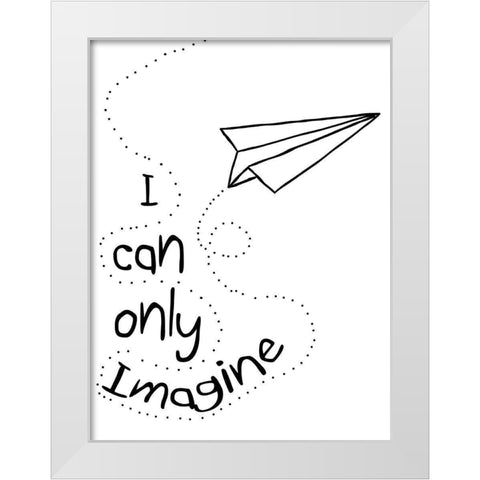 Imagine White Modern Wood Framed Art Print by Phillip, Jamie