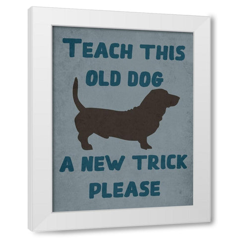 Dog Trick White Modern Wood Framed Art Print by Phillip, Jamie