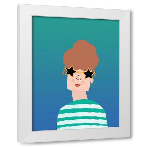 Pretty Woman White Modern Wood Framed Art Print by Phillip, Jamie