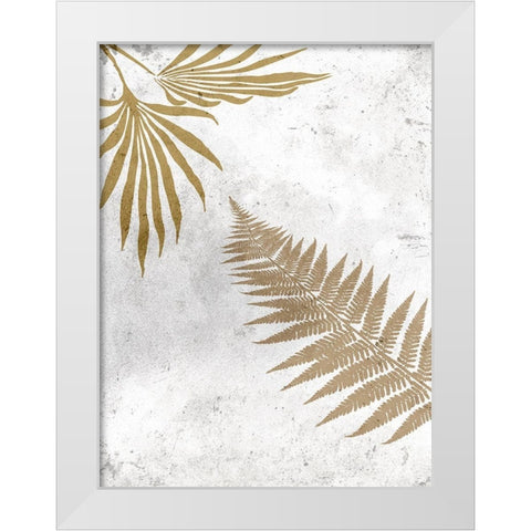 Gold Fern White Modern Wood Framed Art Print by Phillip, Jamie