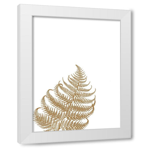 Gold Fern 3 White Modern Wood Framed Art Print by Phillip, Jamie