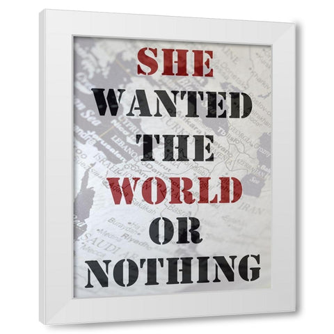 World 2 White Modern Wood Framed Art Print by Phillip, Jamie