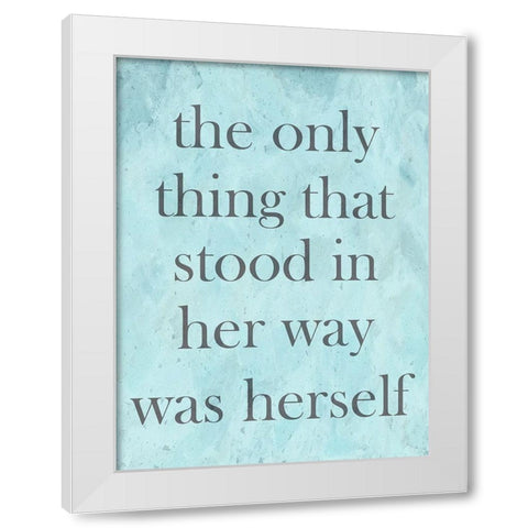 Herself White Modern Wood Framed Art Print by Phillip, Jamie