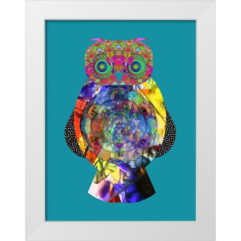 Owl White Modern Wood Framed Art Print by Phillip, Jamie