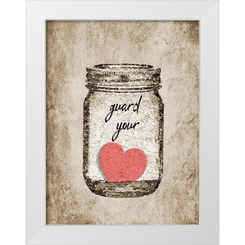 Heart 2 White Modern Wood Framed Art Print by Phillip, Jamie