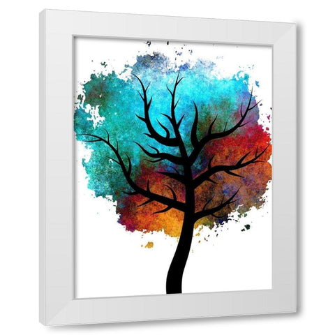 Colored Tree White Modern Wood Framed Art Print by Phillip, Jamie