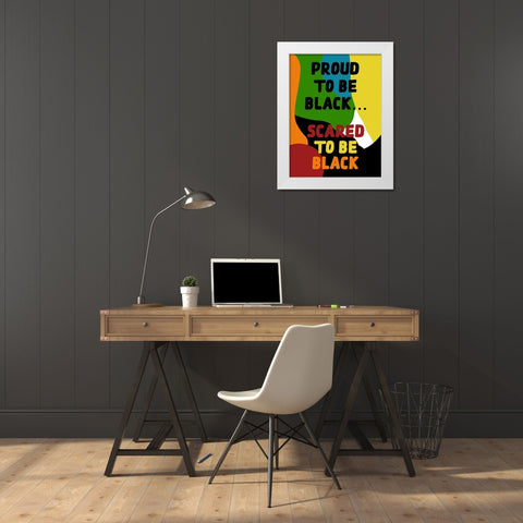 Black Lives White Modern Wood Framed Art Print by Phillip, Jamie