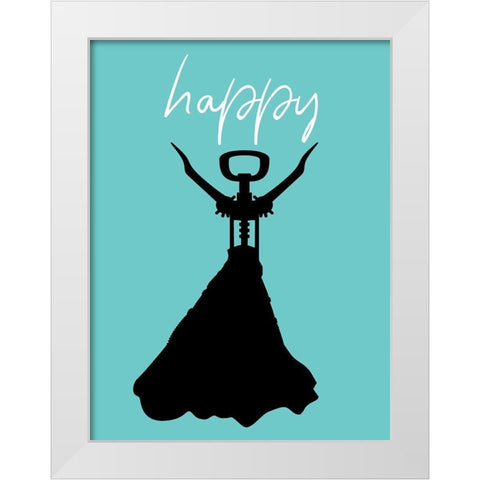 Happy White Modern Wood Framed Art Print by Phillip, Jamie