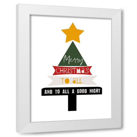 Merry Christmas White Modern Wood Framed Art Print by Phillip, Jamie