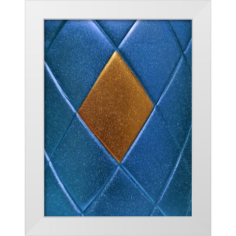 Blue Gold White Modern Wood Framed Art Print by Phillip, Jamie