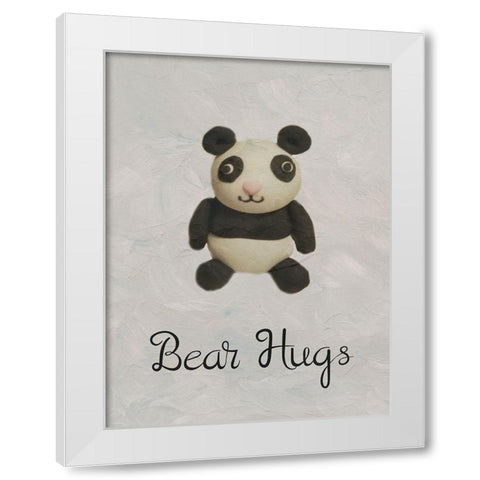 Bear Hugs White Modern Wood Framed Art Print by Phillip, Jamie