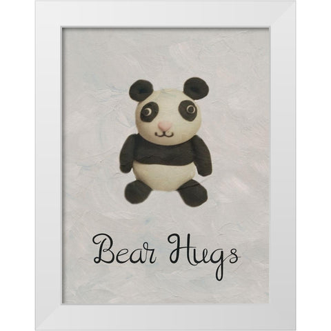 Bear Hugs White Modern Wood Framed Art Print by Phillip, Jamie