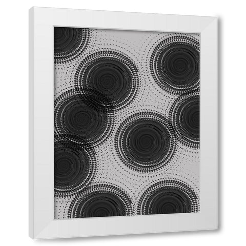 Circular Pattern White Modern Wood Framed Art Print by Phillip, Jamie