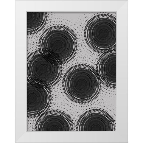 Circular Pattern White Modern Wood Framed Art Print by Phillip, Jamie