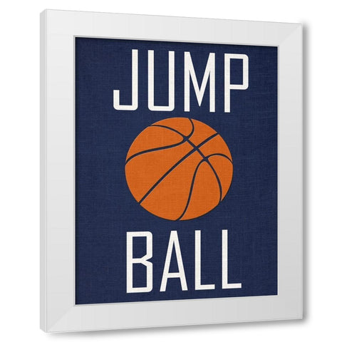 Basketball White Modern Wood Framed Art Print by Phillip, Jamie