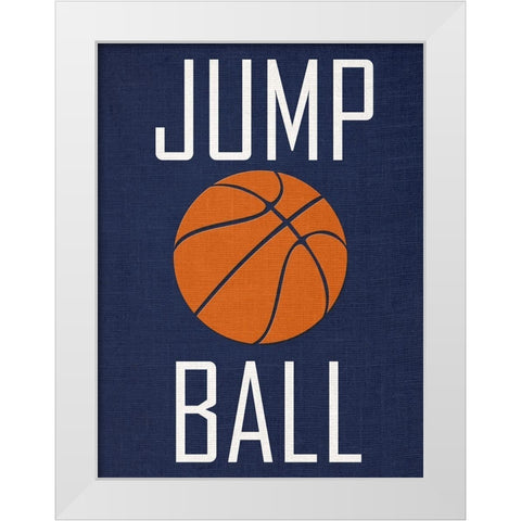 Basketball White Modern Wood Framed Art Print by Phillip, Jamie