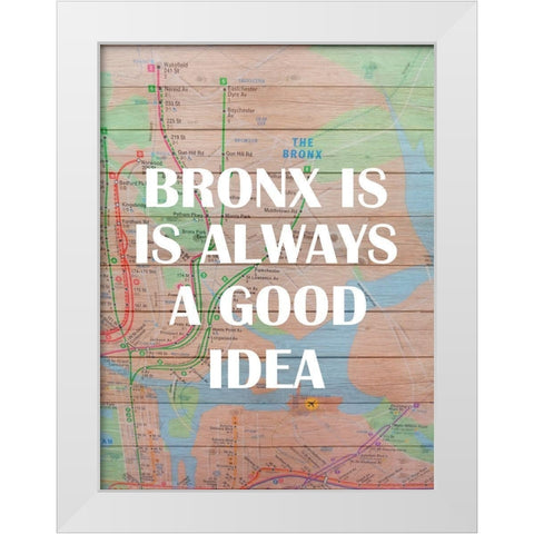 Bronx Train White Modern Wood Framed Art Print by Phillip, Jamie