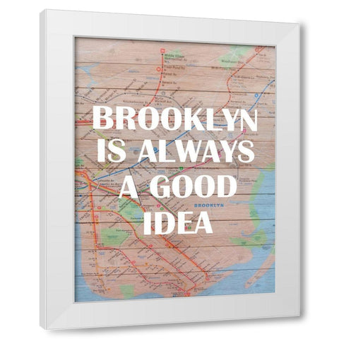 Brooklyn Train White Modern Wood Framed Art Print by Phillip, Jamie