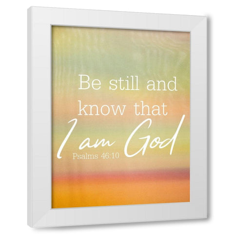 I am God White Modern Wood Framed Art Print by Phillip, Jamie