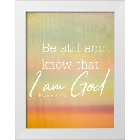 I am God White Modern Wood Framed Art Print by Phillip, Jamie