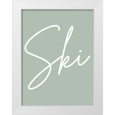 Ski White Modern Wood Framed Art Print by Phillip, Jamie