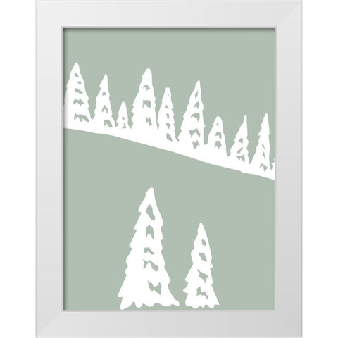 Ski Slope White Modern Wood Framed Art Print by Phillip, Jamie